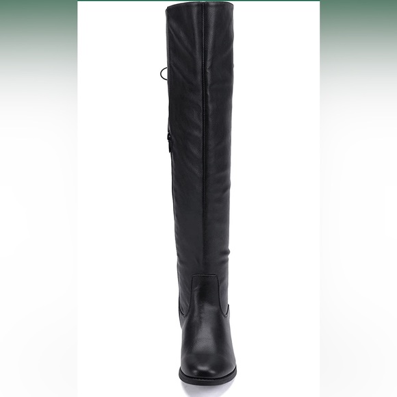 Women's Over The Knee Lace Up Block Heel Boots - Picture 8 of 11